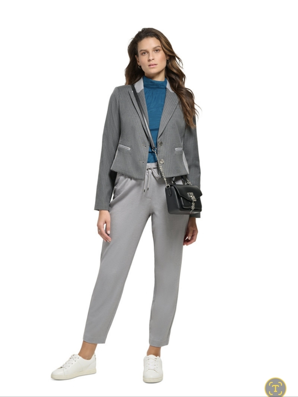 💖 DKNY Suit Set /Cropped Blazer And Ankle Pants